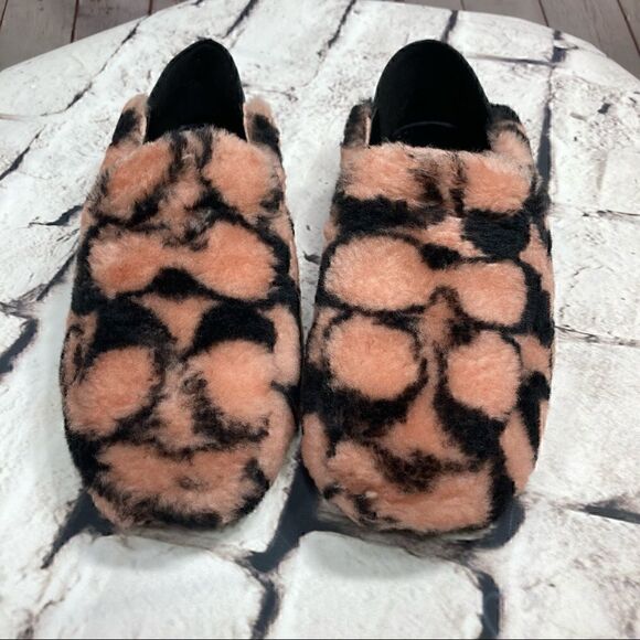 8 COACH HOLLY Smoking Slipper/Loafer Plush Shearling & Leather. Authentic NiB - Picture 7 of 16